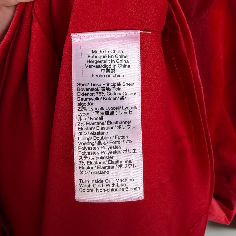 J Crew Long Sleeve Shift Dress Sz 18 Red Stretch Velvet Holiday Cocktail Preppy - Picture 10 of 15